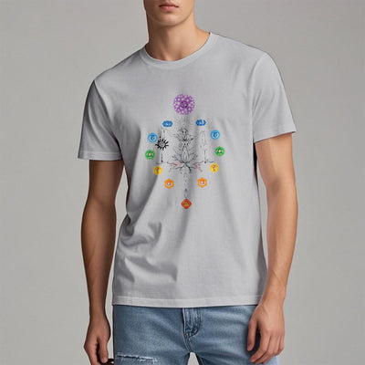 Olivenorma Verwurzeltes Chakra-Energie-T-Shirt