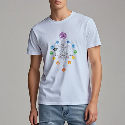 Olivenorma Verwurzeltes Chakra-Energie-T-Shirt