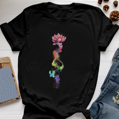 Olivenorma – T-Shirt mit Lotus-Chakra-Energie-Aquarelldruck