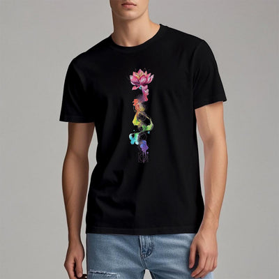 Olivenorma – T-Shirt mit Lotus-Chakra-Energie-Aquarelldruck