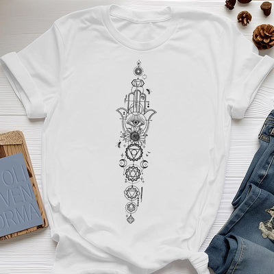 Olivenorma Hamsa Evil Eye Chakra Schutz Meditation T-Shirt