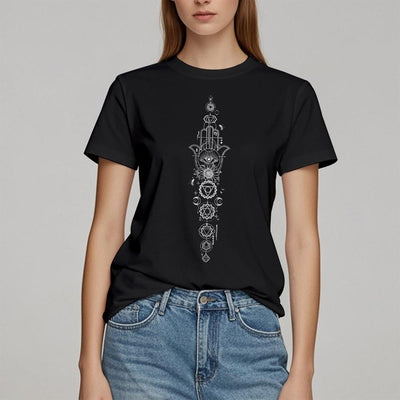 Olivenorma Hamsa Evil Eye Chakra Schutz Meditation T-Shirt
