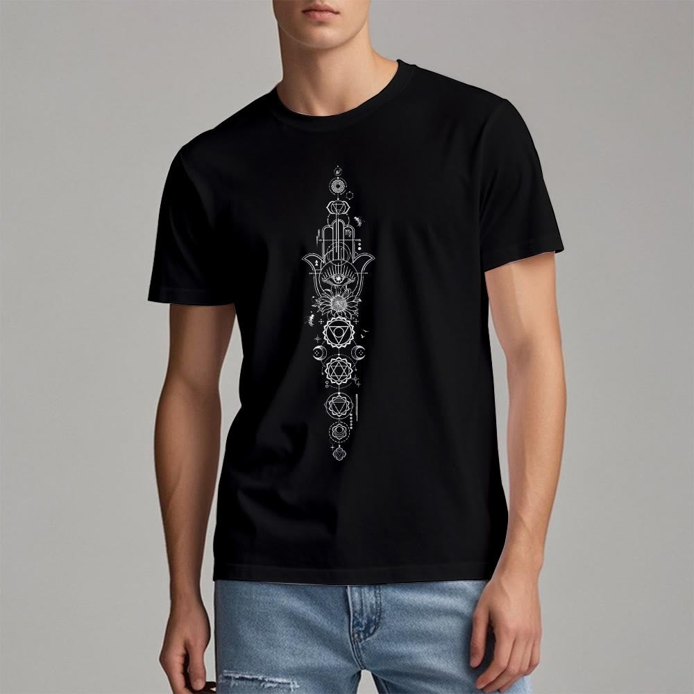 Olivenorma Hamsa Evil Eye Chakra Schutz Meditation T-Shirt