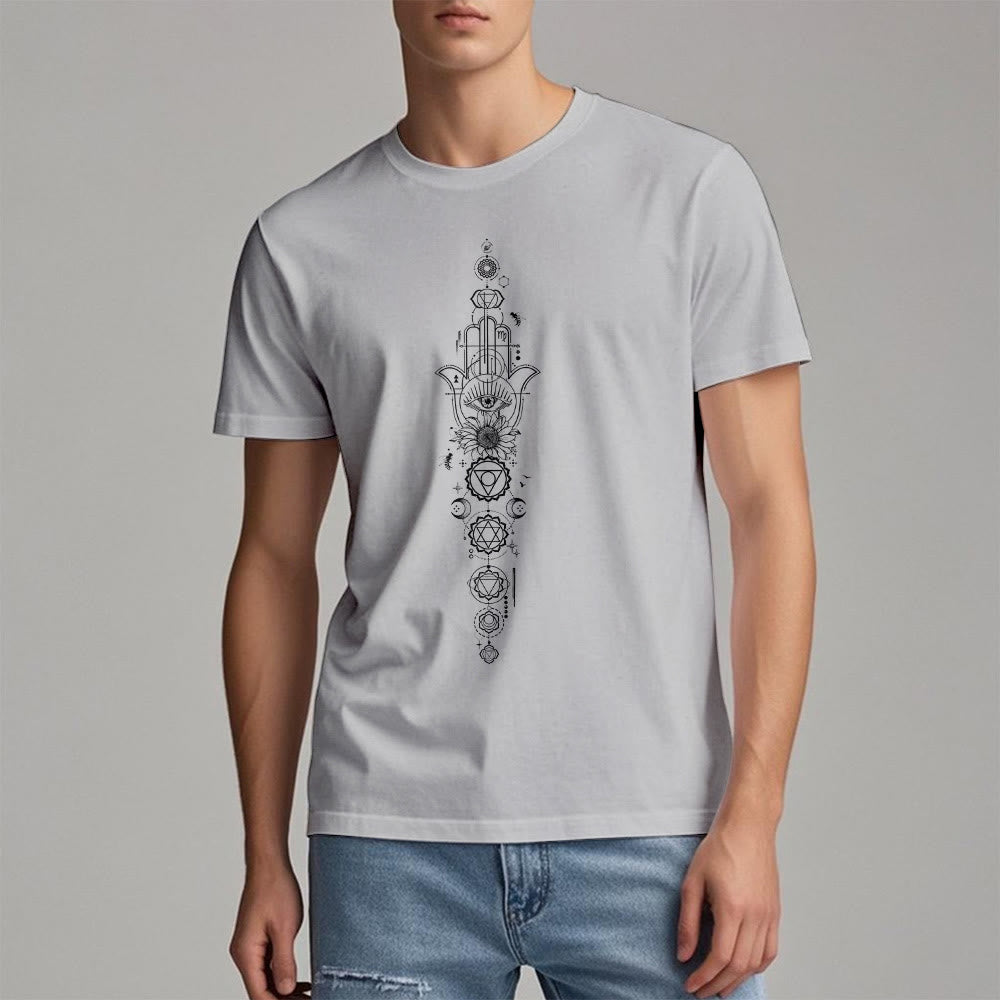 Olivenorma Hamsa Evil Eye Chakra Schutz Meditation T-Shirt