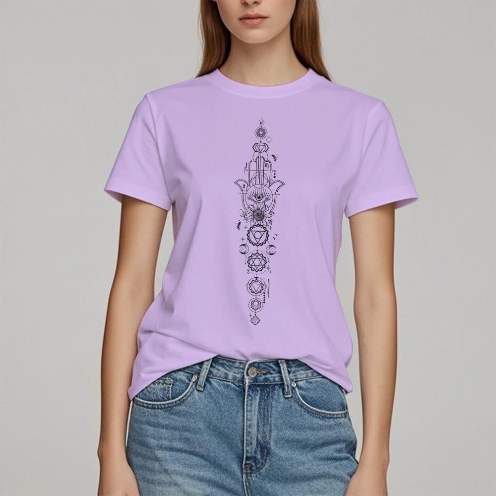 Olivenorma Hamsa Evil Eye Chakra Schutz Meditation T-Shirt
