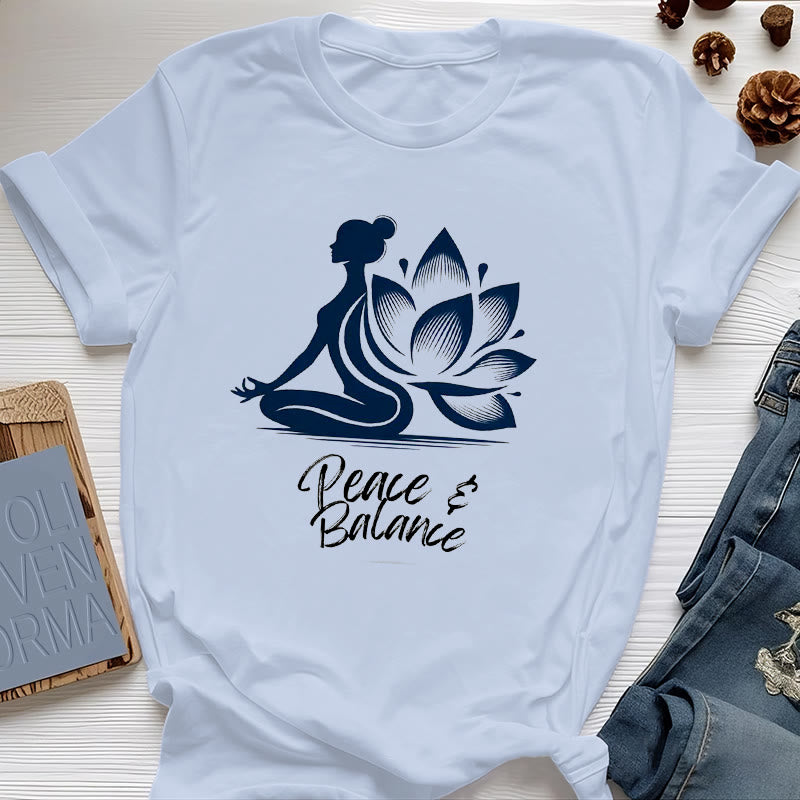 Olivenorma Peace & Balance Yoga Meditation Damen T-Shirt