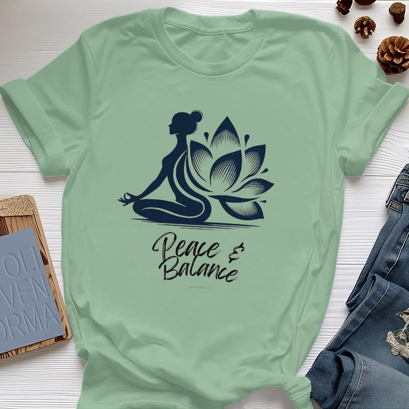 Olivenorma Peace & Balance Yoga Meditation Damen T-Shirt