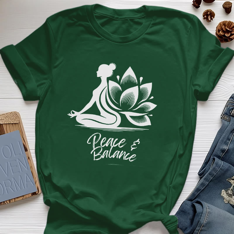 Olivenorma Peace & Balance Yoga Meditation Damen T-Shirt