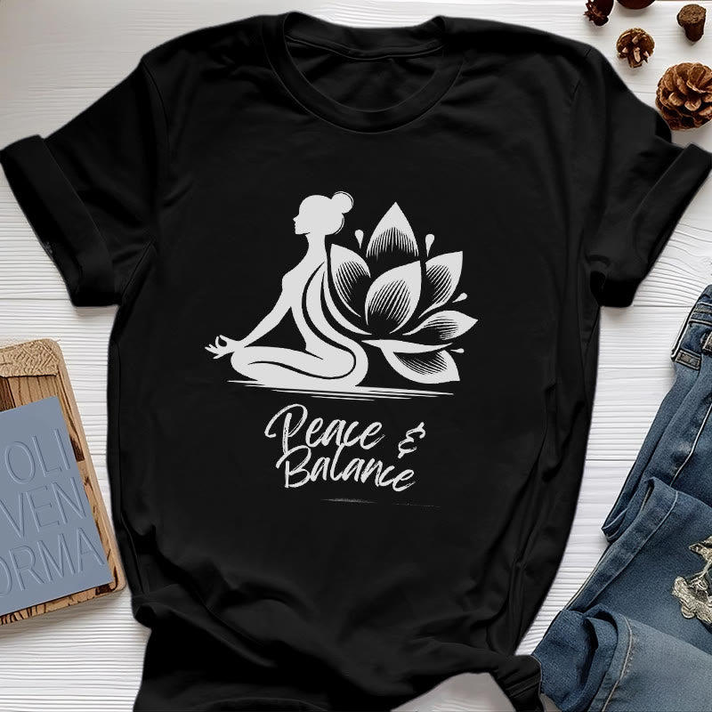 Olivenorma Peace & Balance Yoga Meditation Damen T-Shirt