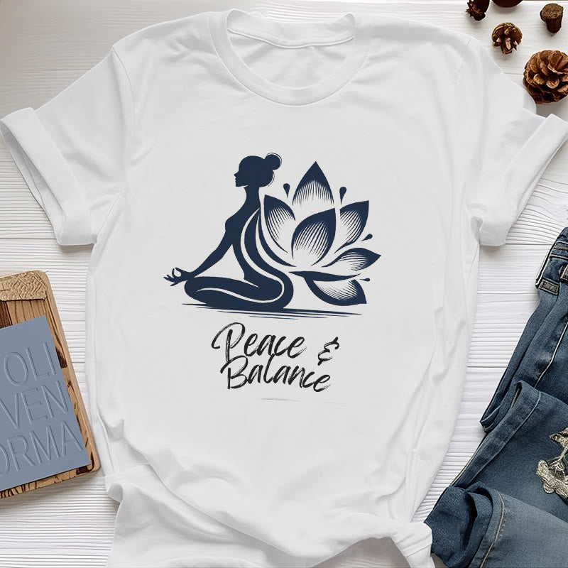 Olivenorma Peace & Balance Yoga Meditation Damen T-Shirt