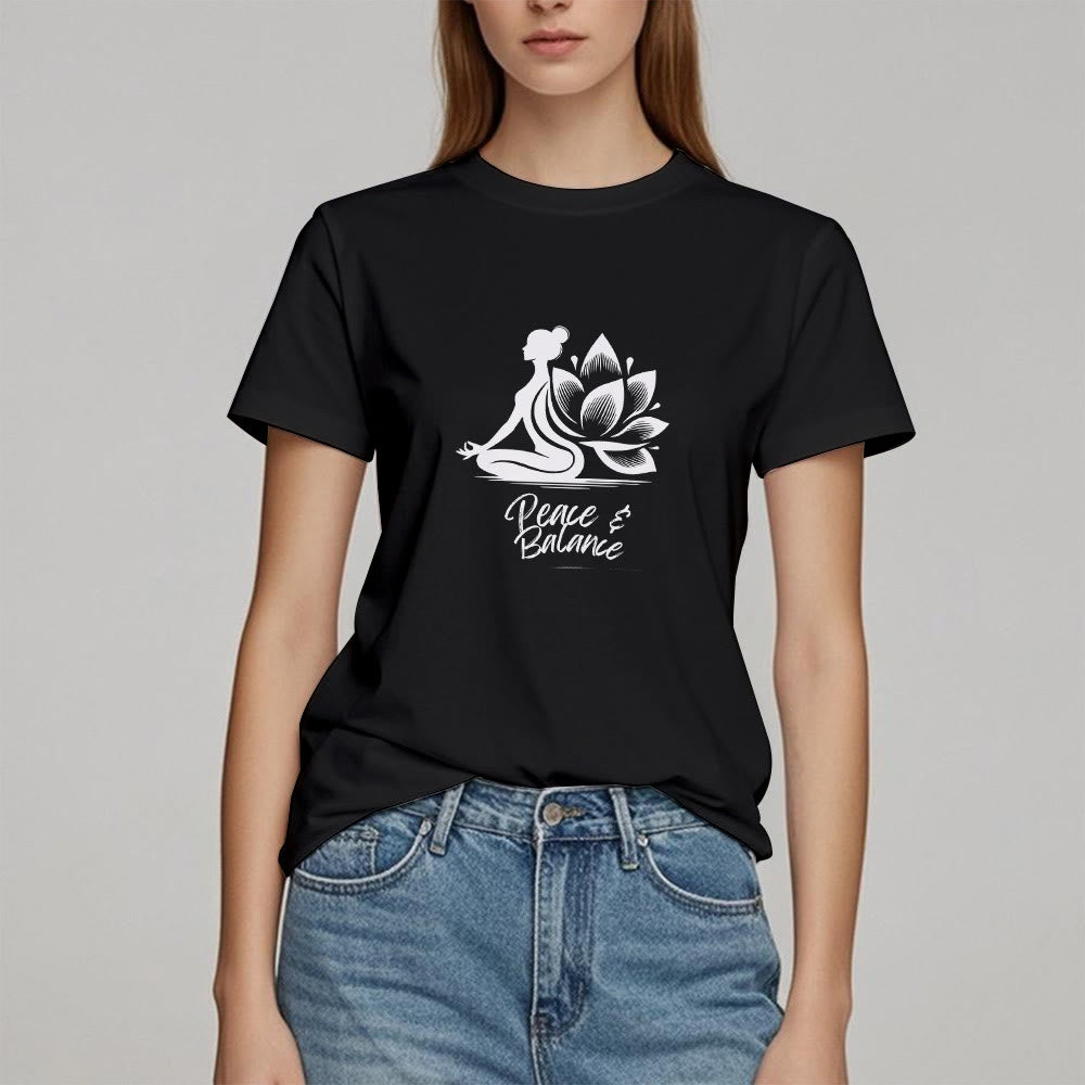 Olivenorma Peace & Balance Yoga Meditation Damen T-Shirt