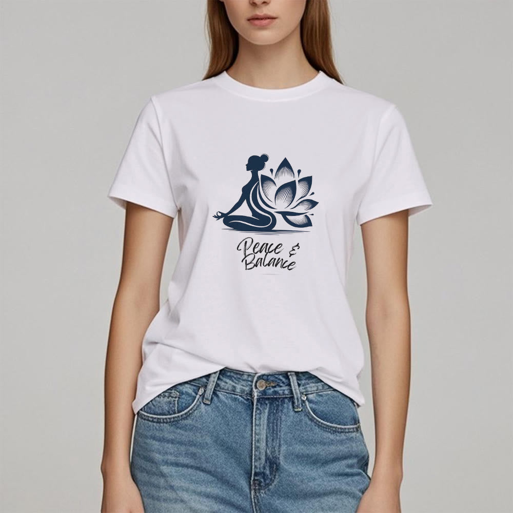 Olivenorma Peace & Balance Yoga Meditation Damen T-Shirt