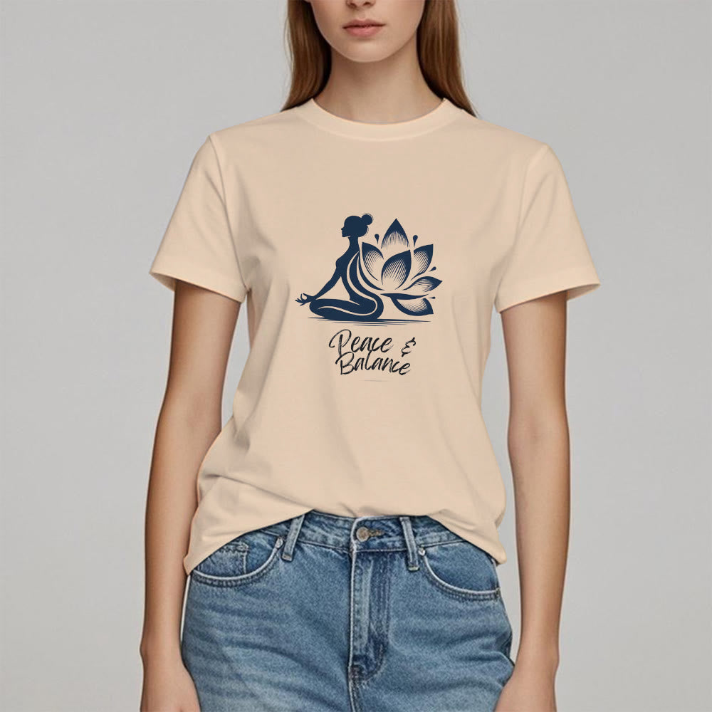 Olivenorma Peace & Balance Yoga Meditation Damen T-Shirt