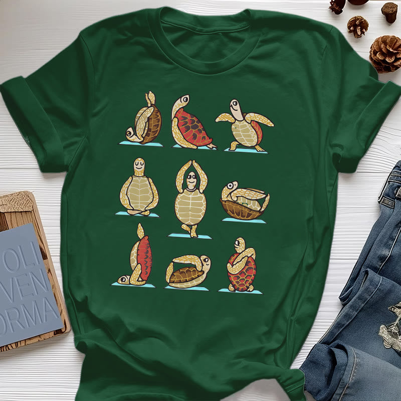 Olivenorma Yoga Schildkröte T-Shirt
