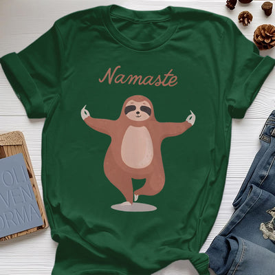 Olivenorma Yoga Faultier Zitat Namaste T-Shirt