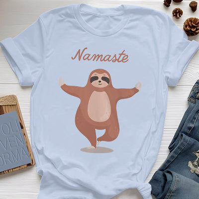 Olivenorma Yoga Faultier Zitat Namaste T-Shirt