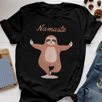 Olivenorma Yoga Faultier Zitat Namaste T-Shirt