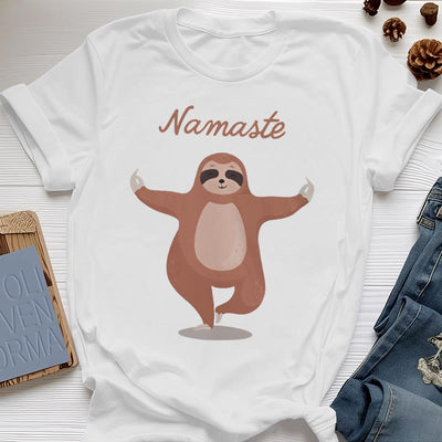 Olivenorma Yoga Faultier Zitat Namaste T-Shirt