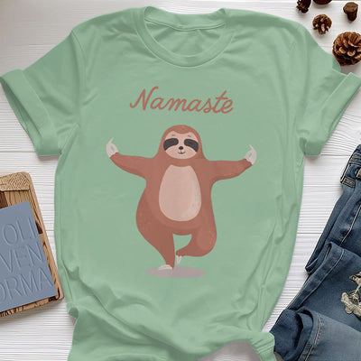 Olivenorma Yoga Faultier Zitat Namaste T-Shirt