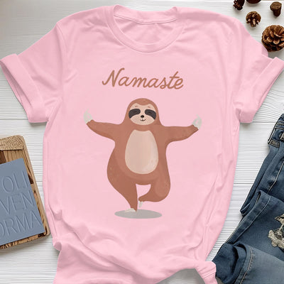Olivenorma Yoga Faultier Zitat Namaste T-Shirt