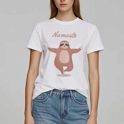 Olivenorma Yoga Faultier Zitat Namaste T-Shirt