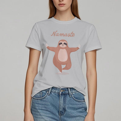 Olivenorma Yoga Faultier Zitat Namaste T-Shirt