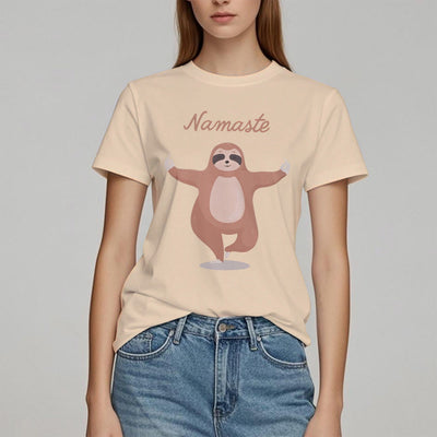 Olivenorma Yoga Faultier Zitat Namaste T-Shirt