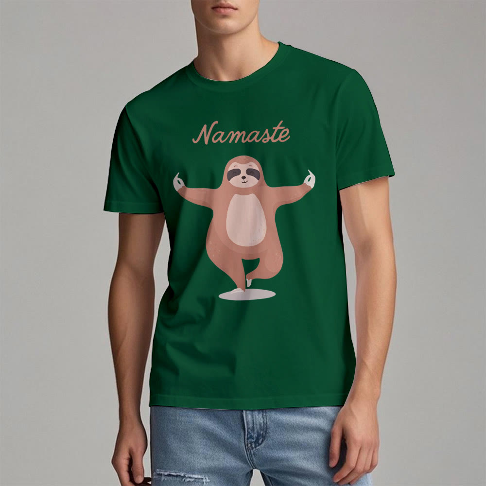 Olivenorma Yoga Faultier Zitat Namaste T-Shirt