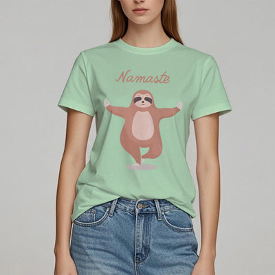 Olivenorma Yoga Faultier Zitat Namaste T-Shirt