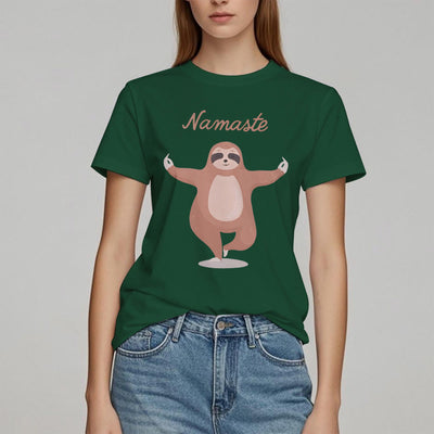 Olivenorma Yoga Faultier Zitat Namaste T-Shirt