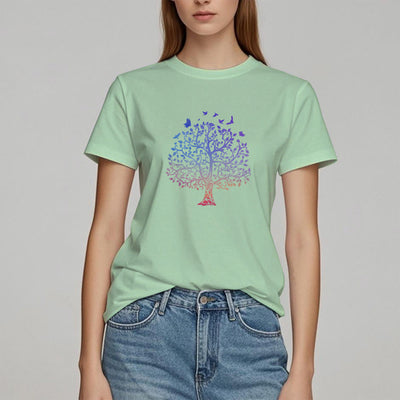 T-Shirt mit Olivenorma -Logo und „Baum des Lebens“-Aufdruck