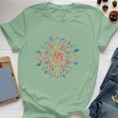Olivenorma Mandala Blumen Frühling T-Shirt