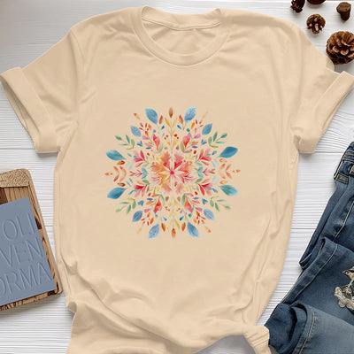 Olivenorma Mandala Blumen Frühling T-Shirt