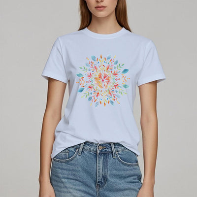 Olivenorma Mandala Blumen Frühling T-Shirt