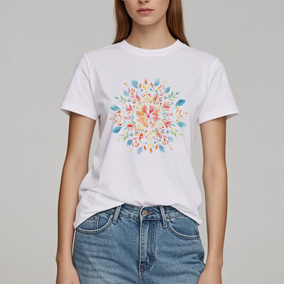 Olivenorma Mandala Blumen Frühling T-Shirt