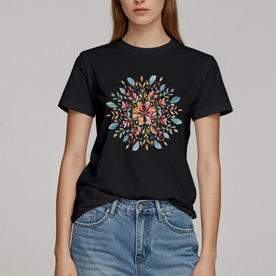 Olivenorma Mandala Blumen Frühling T-Shirt