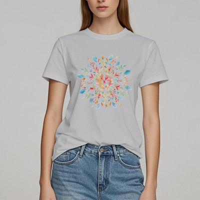 Olivenorma Mandala Blumen Frühling T-Shirt