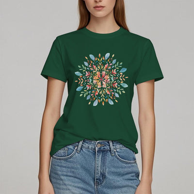 Olivenorma Mandala Blumen Frühling T-Shirt