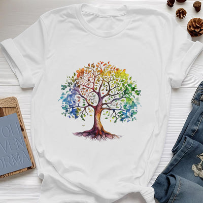 Olivenorma Chakra Bunter Lebensbaum T-Shirt