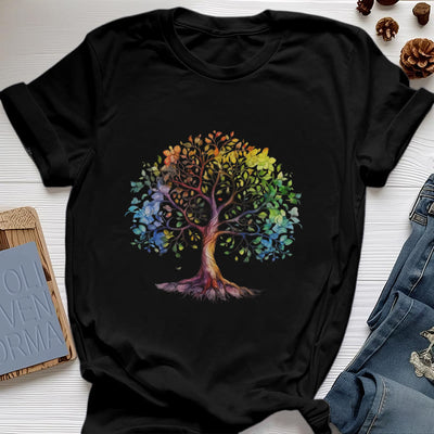 Olivenorma Chakra Bunter Lebensbaum T-Shirt