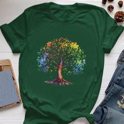 Olivenorma Chakra Bunter Lebensbaum T-Shirt