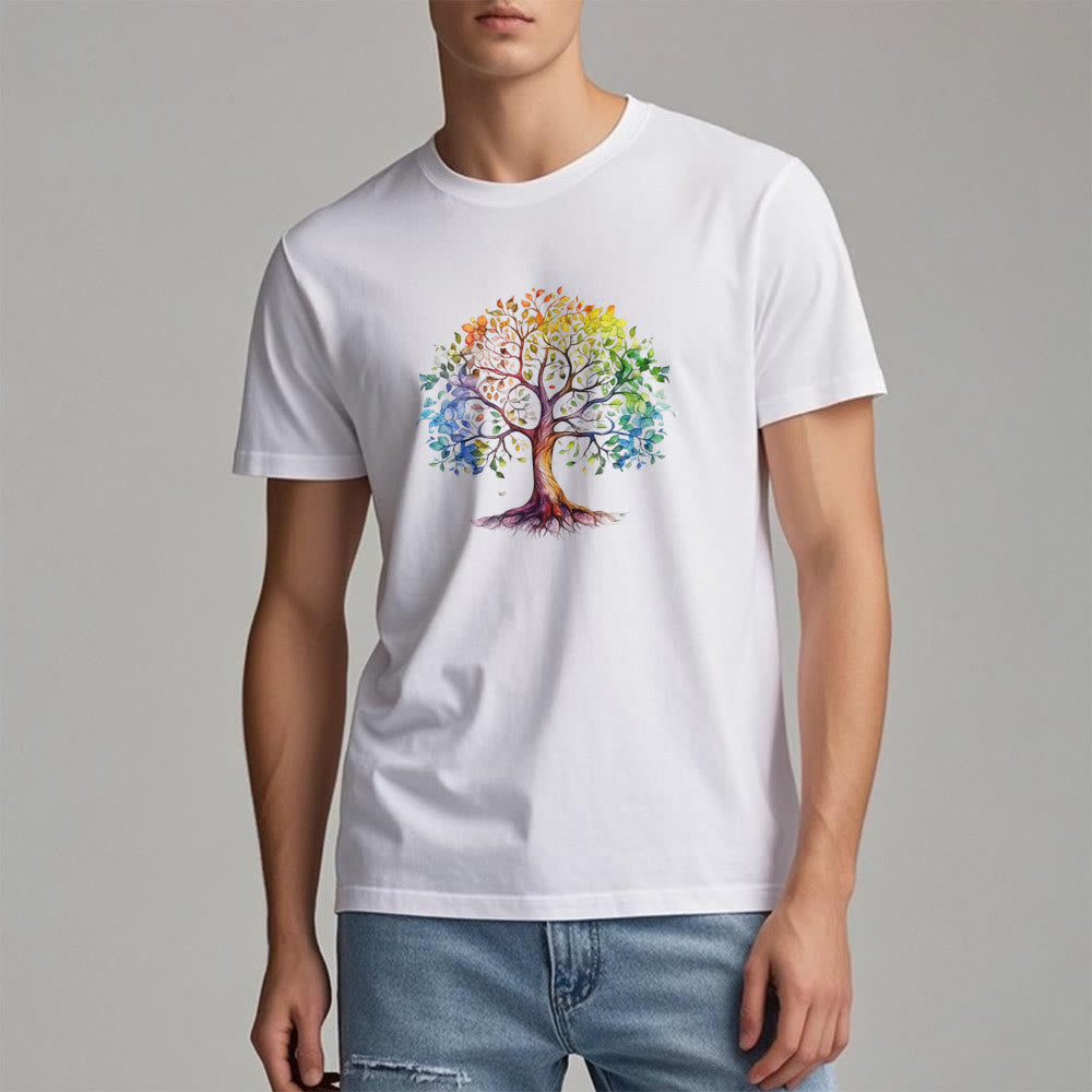 Olivenorma Chakra Bunter Lebensbaum T-Shirt