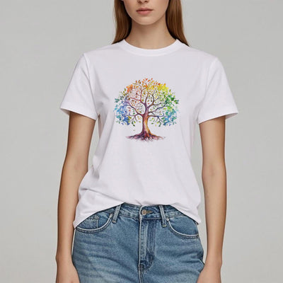 Olivenorma Chakra Bunter Lebensbaum T-Shirt