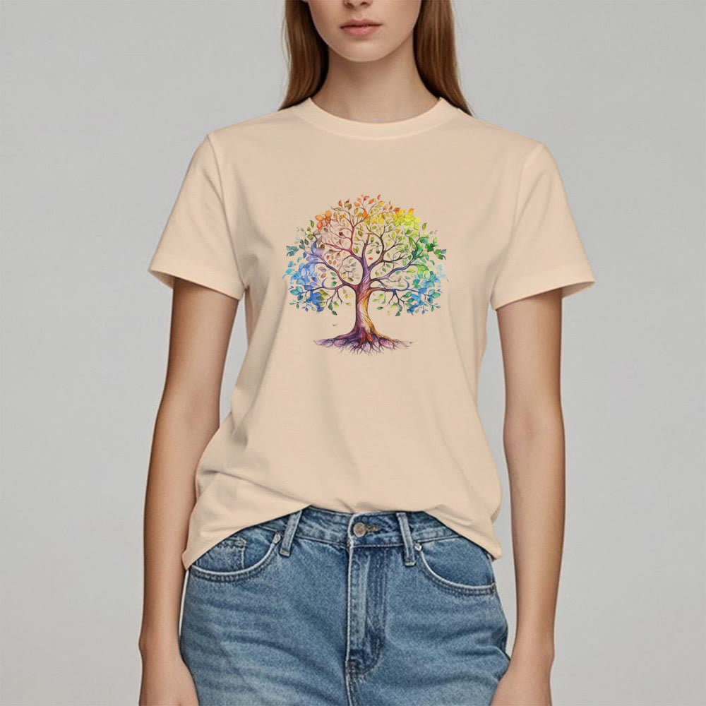 Olivenorma Chakra Bunter Lebensbaum T-Shirt