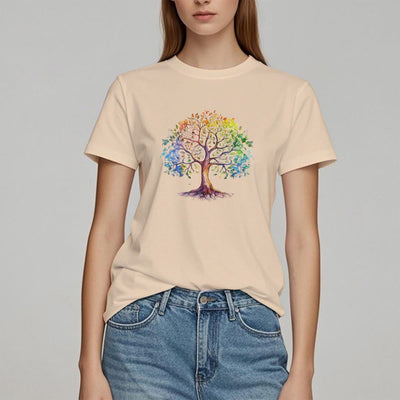 Olivenorma Chakra Bunter Lebensbaum T-Shirt