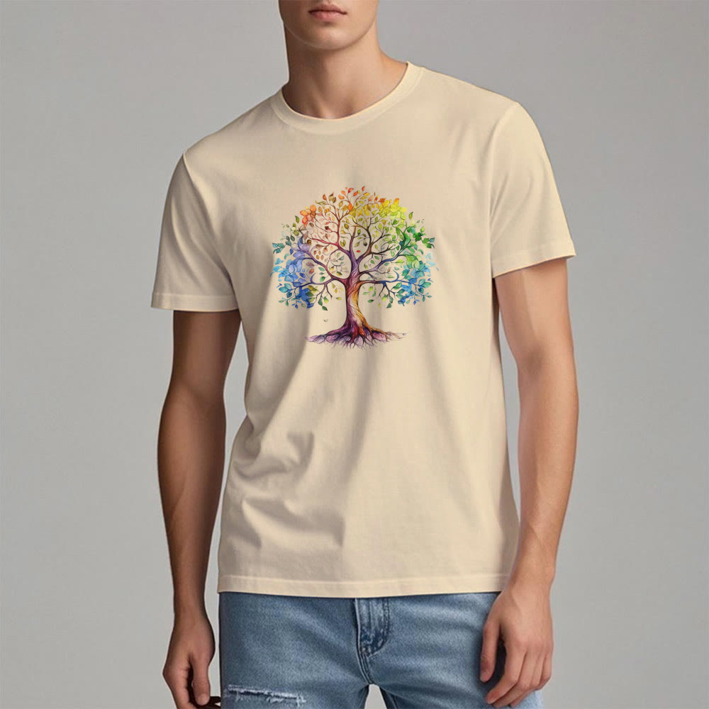 Olivenorma Chakra Bunter Lebensbaum T-Shirt