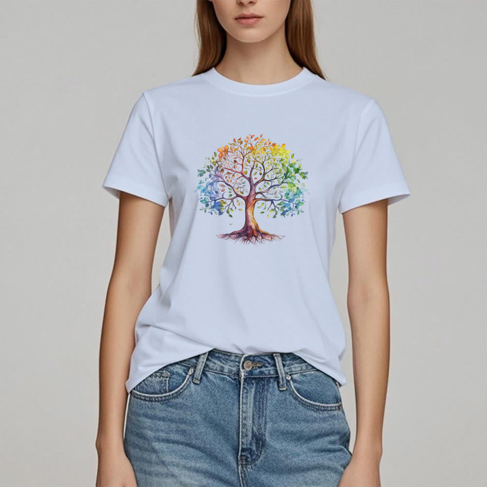 Olivenorma Chakra Bunter Lebensbaum T-Shirt