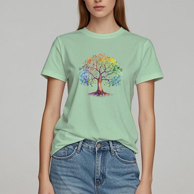Olivenorma Chakra Bunter Lebensbaum T-Shirt