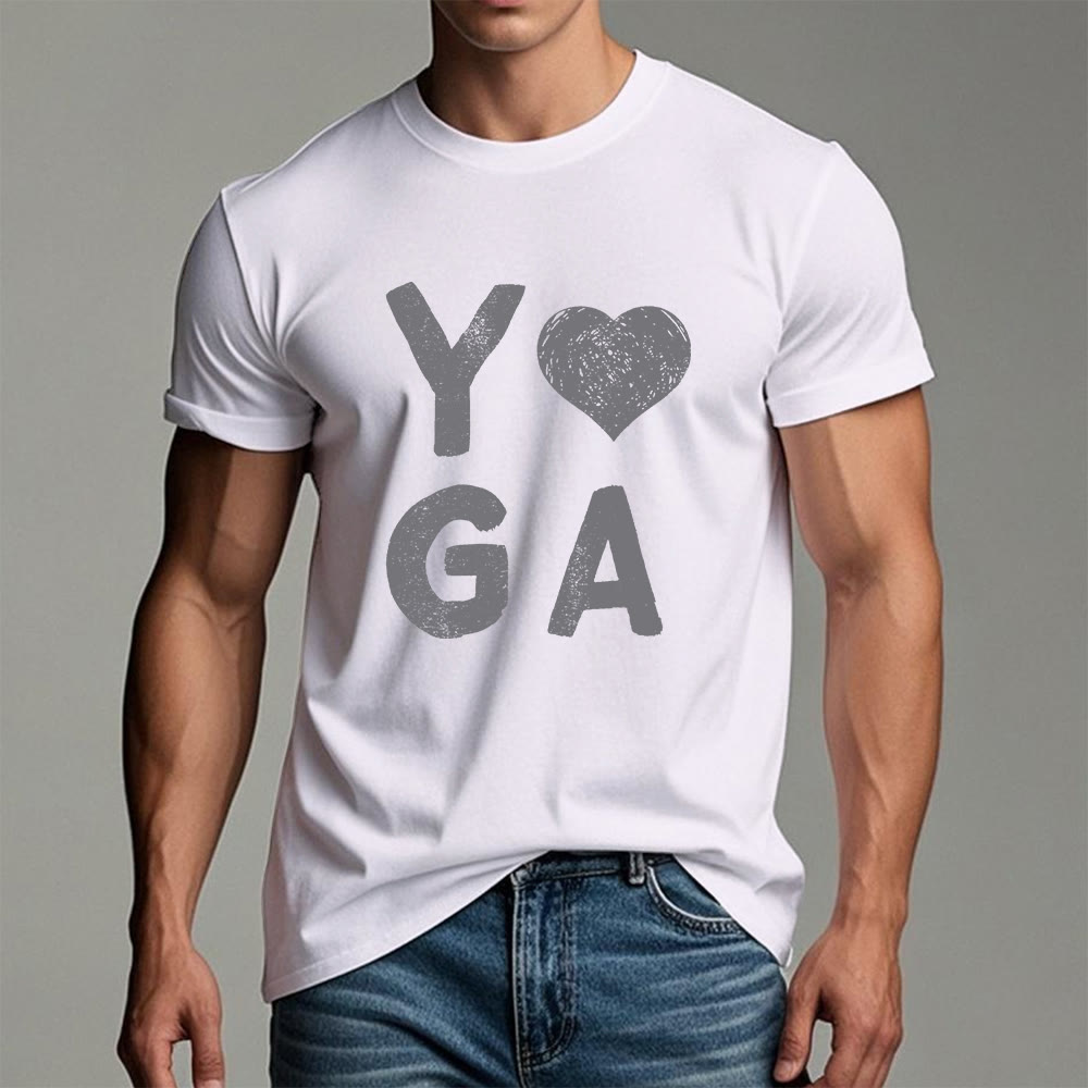 Olivenorma – Yoga-T-Shirt mit Herz-Print
