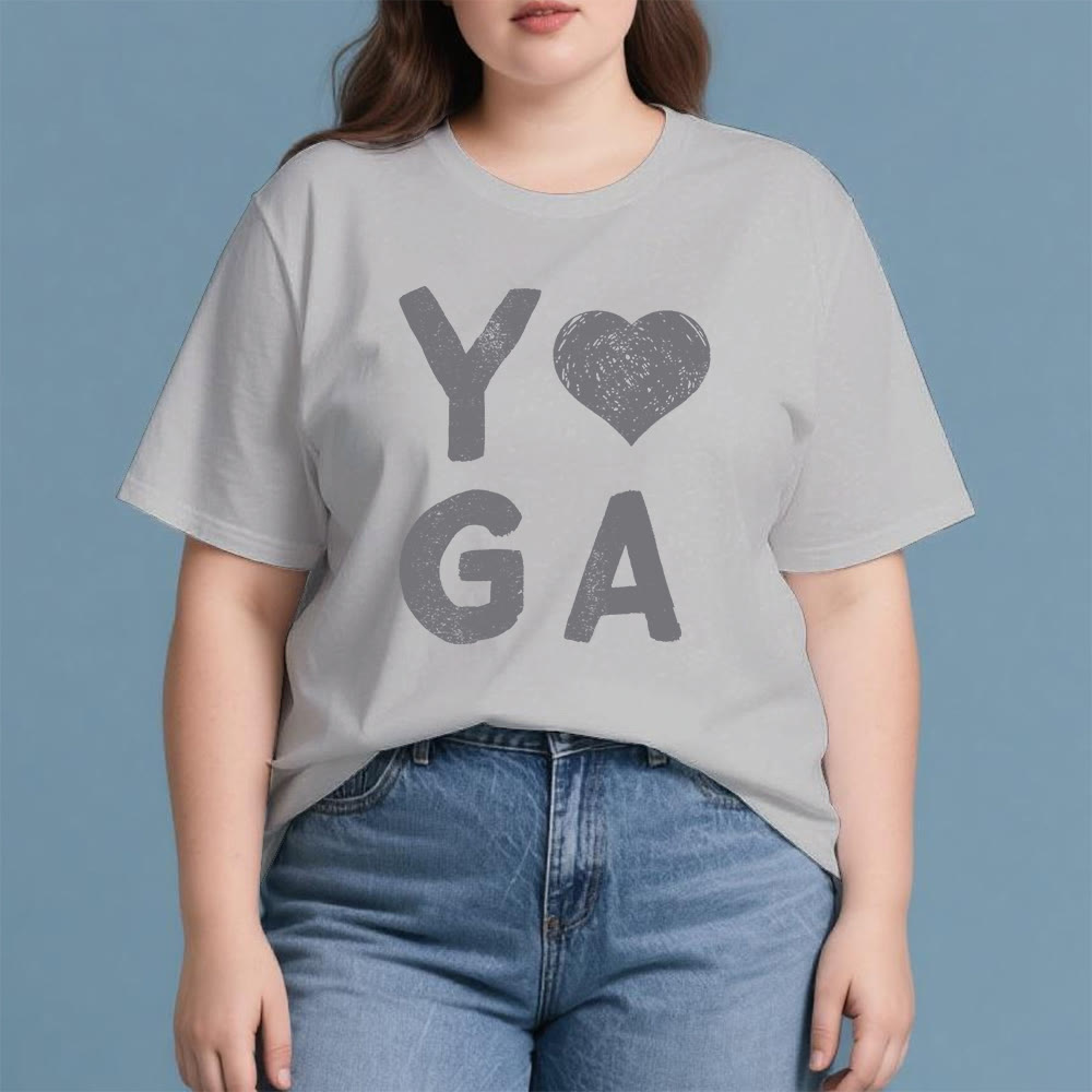 Olivenorma – Yoga-T-Shirt mit Herz-Print
